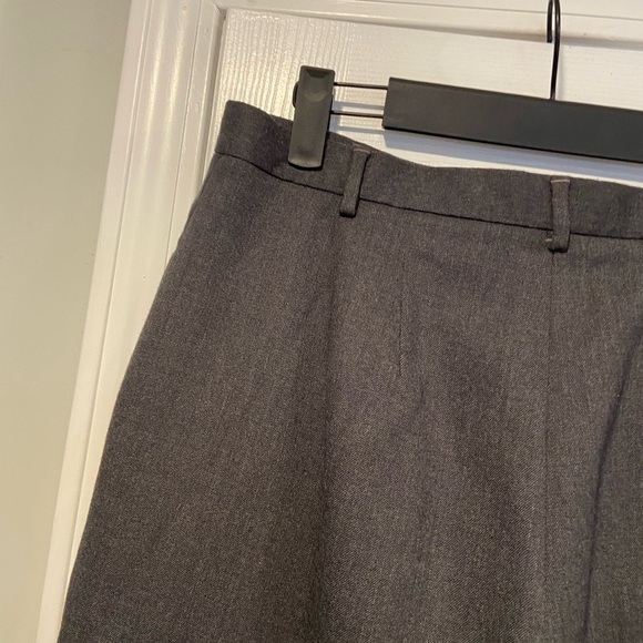 L.L. Bean Size 14 Gray Pleated Front Zip Up Wool Lined Dress Pants Trousers - Picture 6 of 12